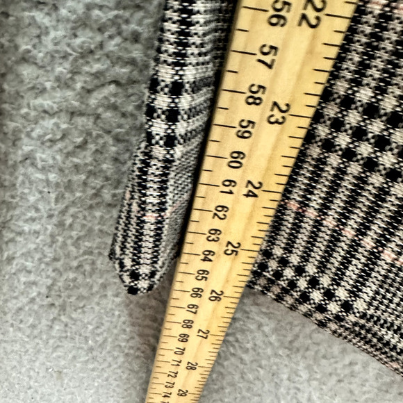 LOFT Wide Leg Pants Womens 10 Black‎ Houndstooth Plaid Linen Blend Preppy Career - Picture 6 of 7